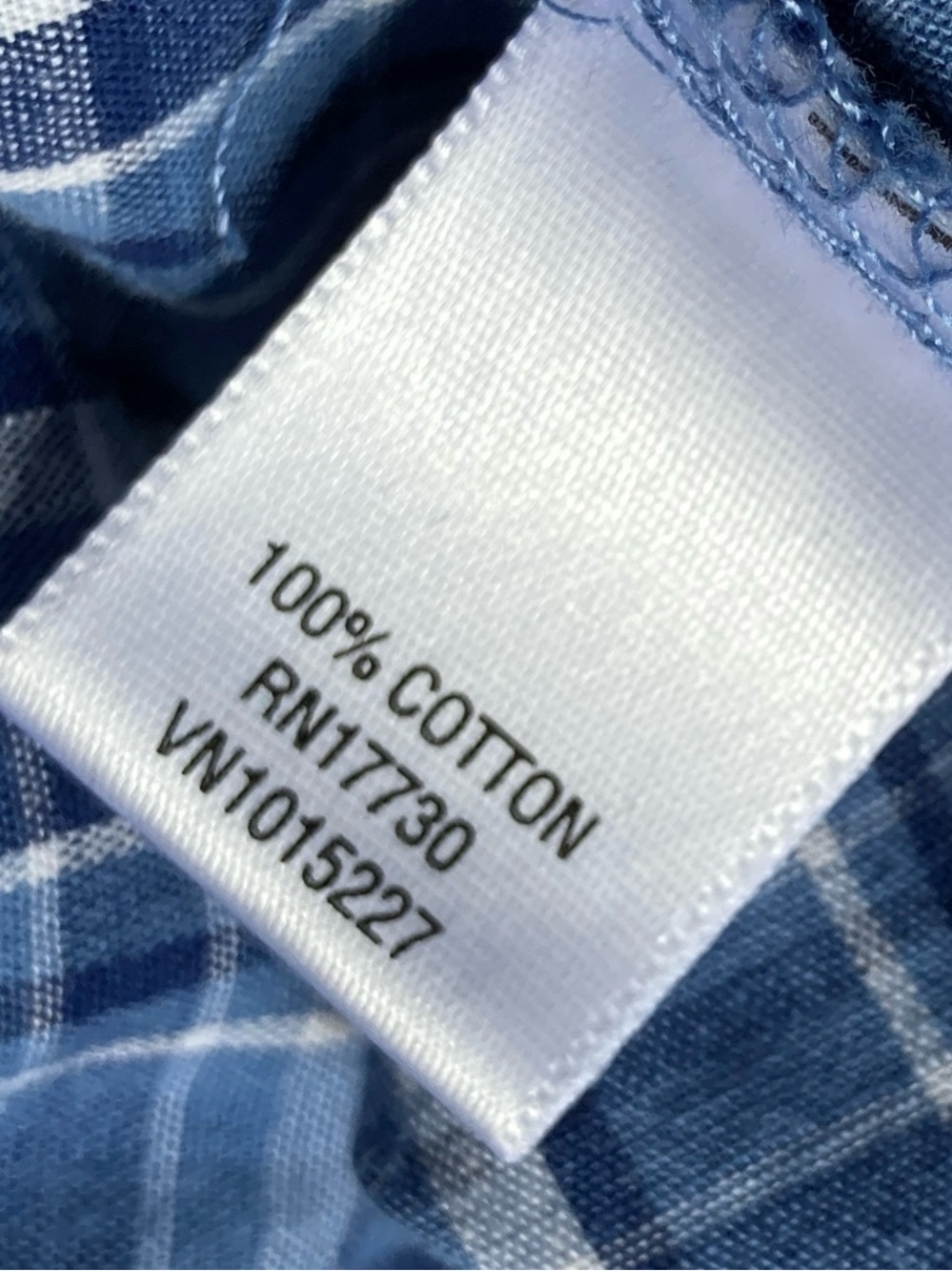 100% Cotton Blue Plaid Short-Sleeve Button-Up Shirt - Picture 4 of 9